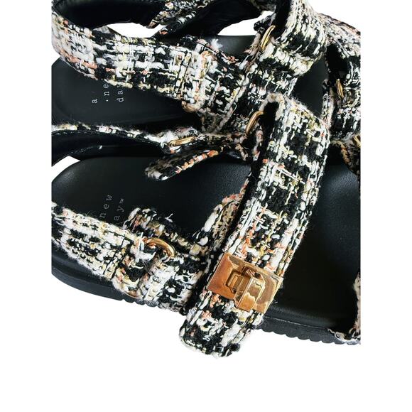 A New Day Black Tweed Sling Back Sandals 6.5 Black - Picture 10 of 10